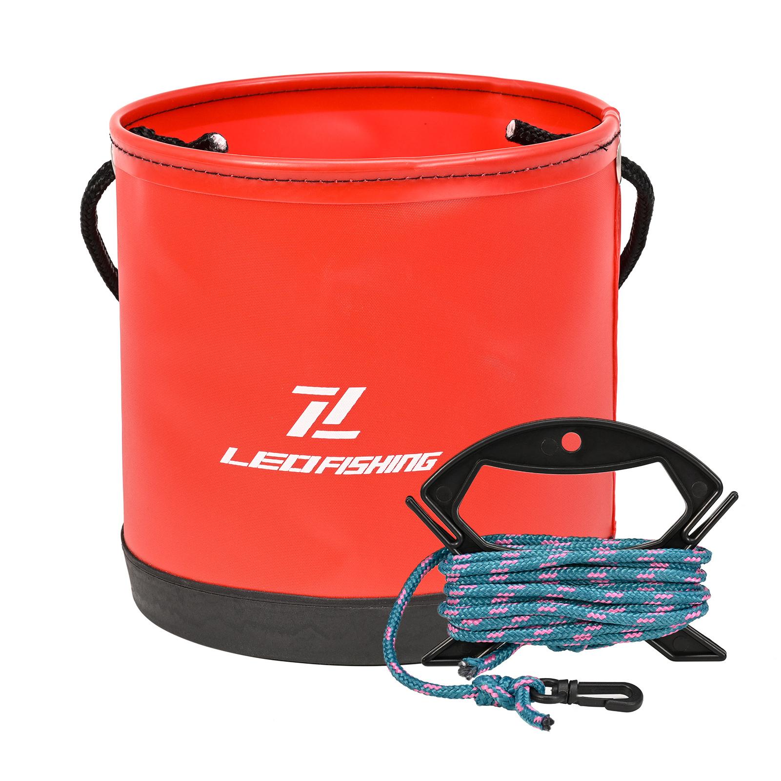 Круглое складное рыболовное ведро с ремешком рыболовное снаряжение для рыбалки красный